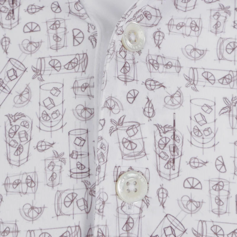 PUMA x Arnold Palmer Sketch Men's Polo (White/Bronze) - Image 3