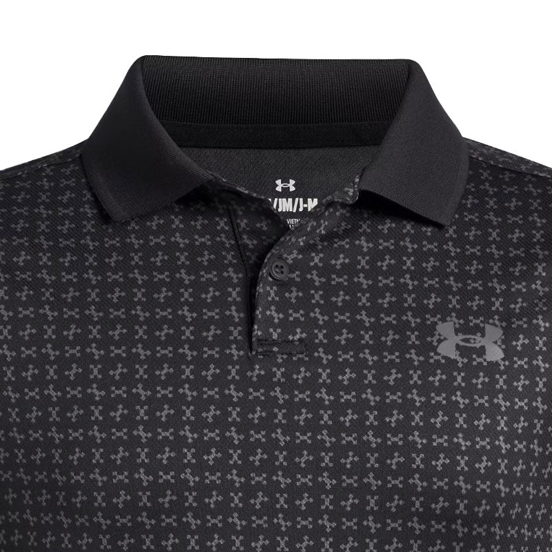 UNDER ARMOUR Matchplay Boy's Printed Polo (Black/Grey) - Image 3