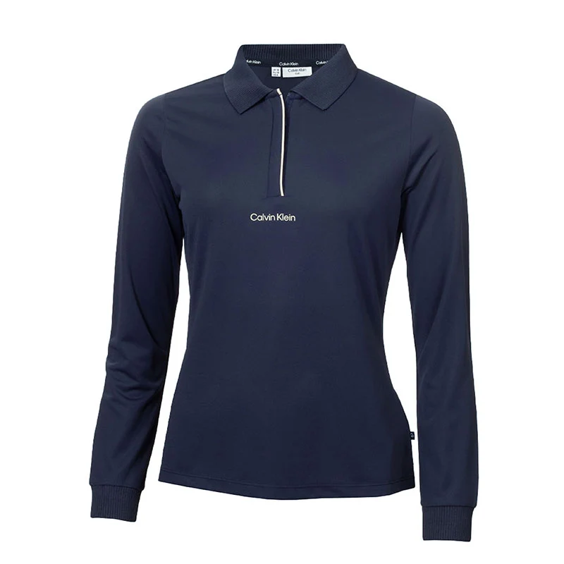 CALVIN KLEIN Mila Women's Long Sleeve Polo (Navy)