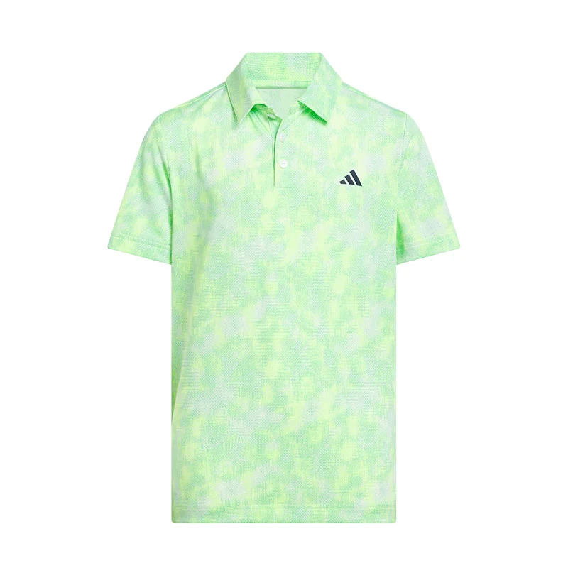 ADIDAS Performance Textured Print Boy's Polo (Lime)