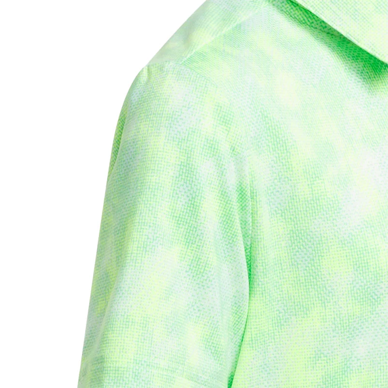 ADIDAS Performance Textured Print Boy's Polo (Lime) - Image 4
