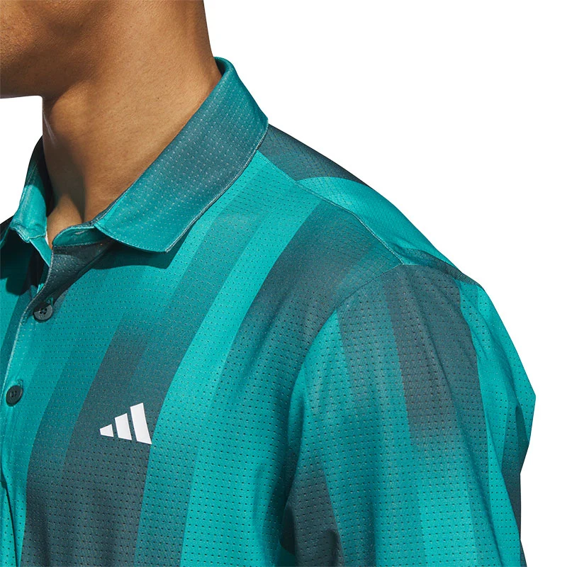 ADIDAS Ultimate365 Mesh Radiant Print Men's Polo (Teal) - Image 3