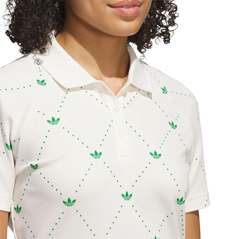 ADIDAS Originals Printed Trefoil Women's Polo (White) - Image 3