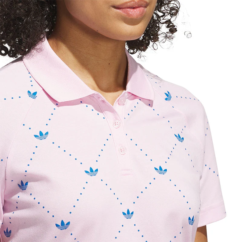 ADIDAS Originals Printed Trefoil Women's Polo (Pink) - Image 3