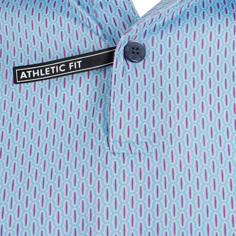 FOOTJOY Bracket Print Lisle Men's Polo (Blue) - Image 3