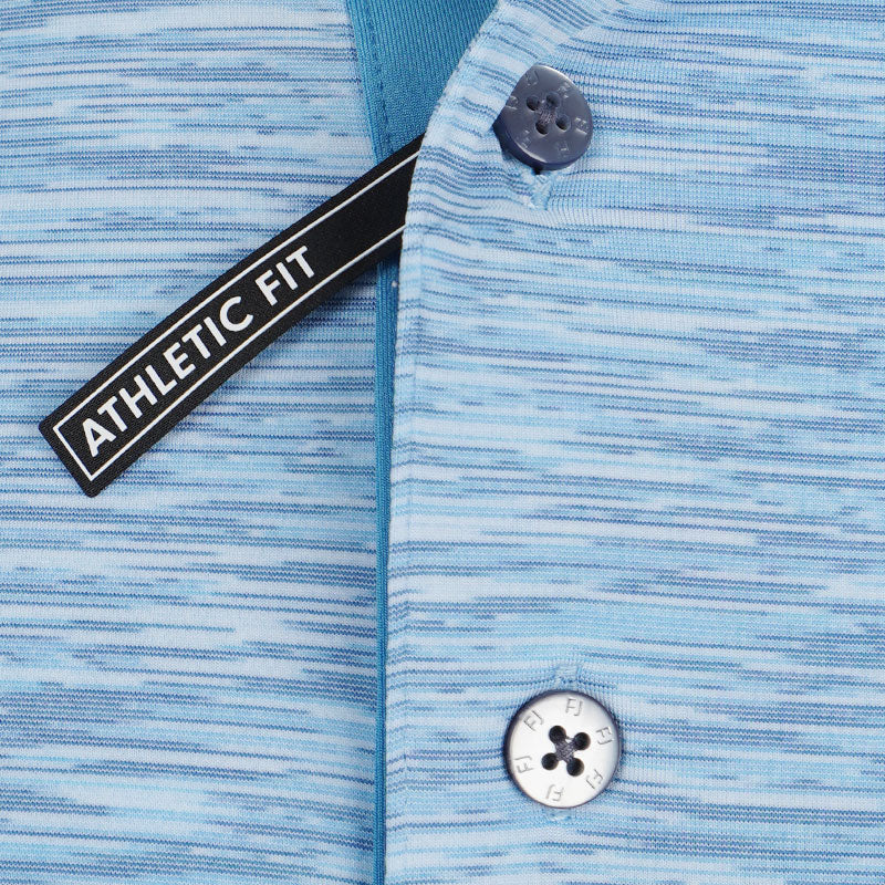 FOOTJOY Lisle Space Dyed Self Collar Men's Polo (High Tide) - Image 3