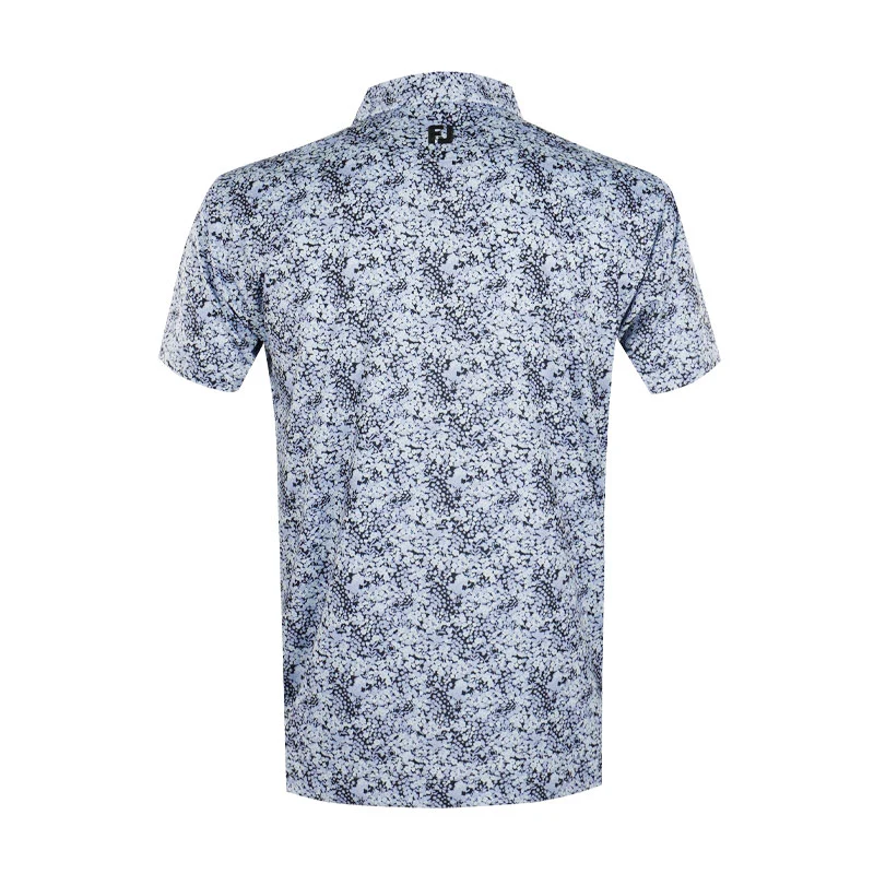 FOOTJOY Garden Print Lisle Men's Polo (Periwinkle) - Image 2