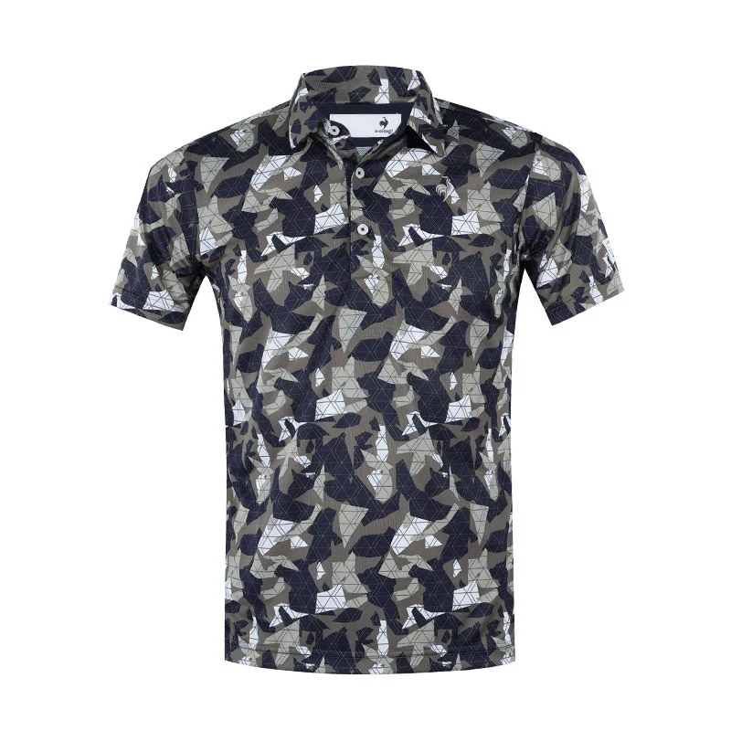 LE COQ SPORTIF GOLF Small Print Men's Polo (Khaki)
