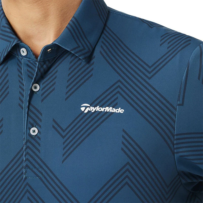 TAYLORMADE T-ICE Graphic Men's Polo (Blue) - Image 3