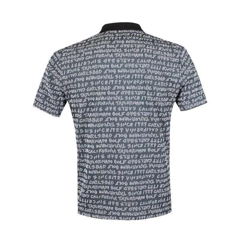 TAYLORMADE Wording Jacquard Men's Polo (Black) - Image 2