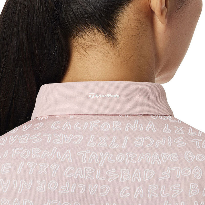 TAYLORMADE Wording Jacquard Women's Polo (Pink) - Image 4