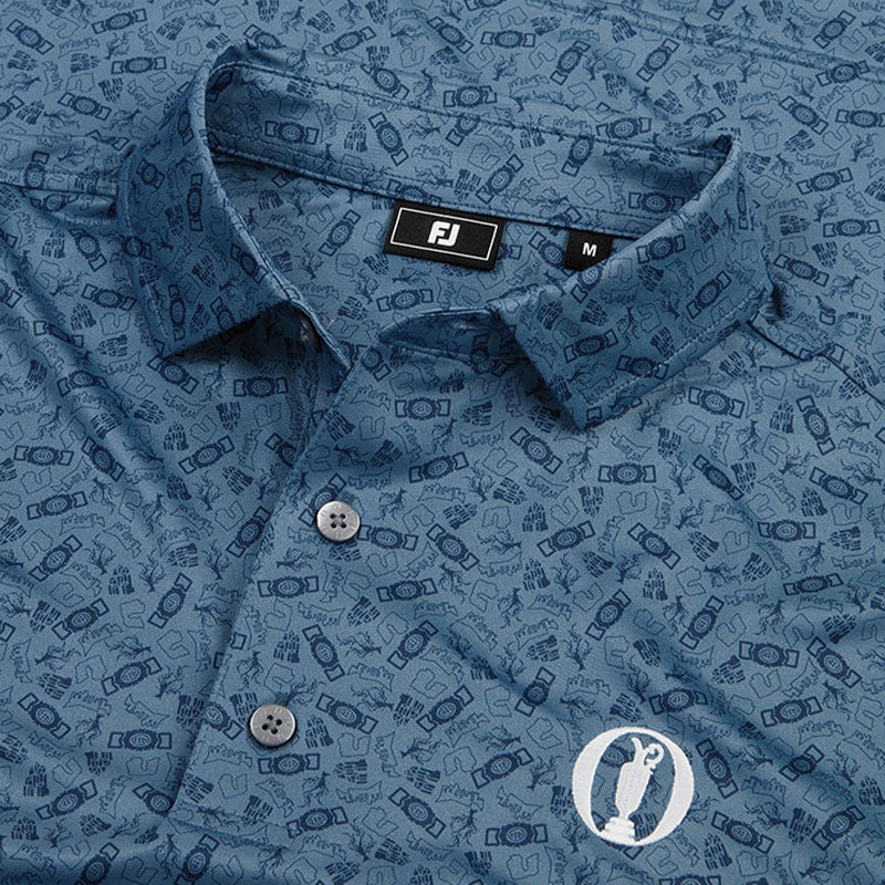 FOOTJOY 2025 Open Event Print Men's Polo (Blue) - Image 4