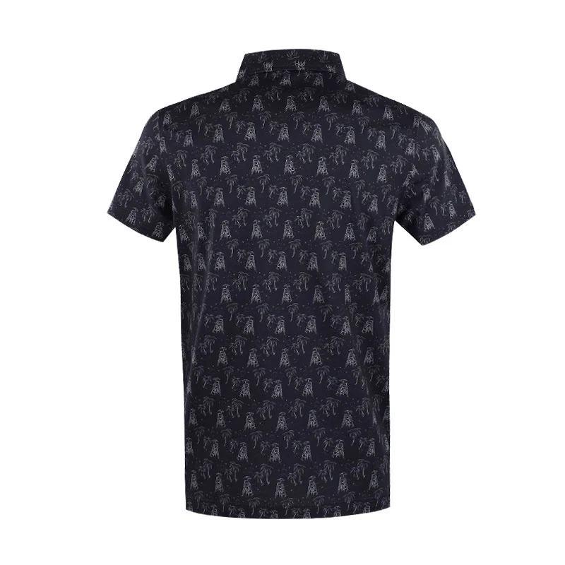 CUTTER & BUCK Mercerized Left Print Men's Polo (Navy) - Image 2