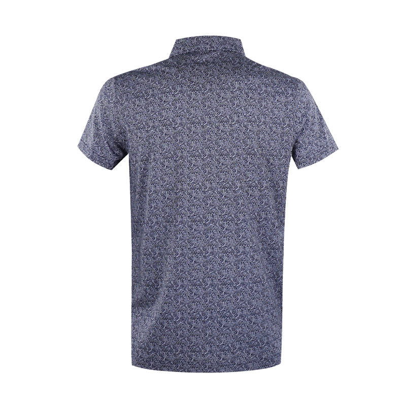 CUTTER & BUCK Mercerized Left Print Men's Polo (Navy/White) - Image 2