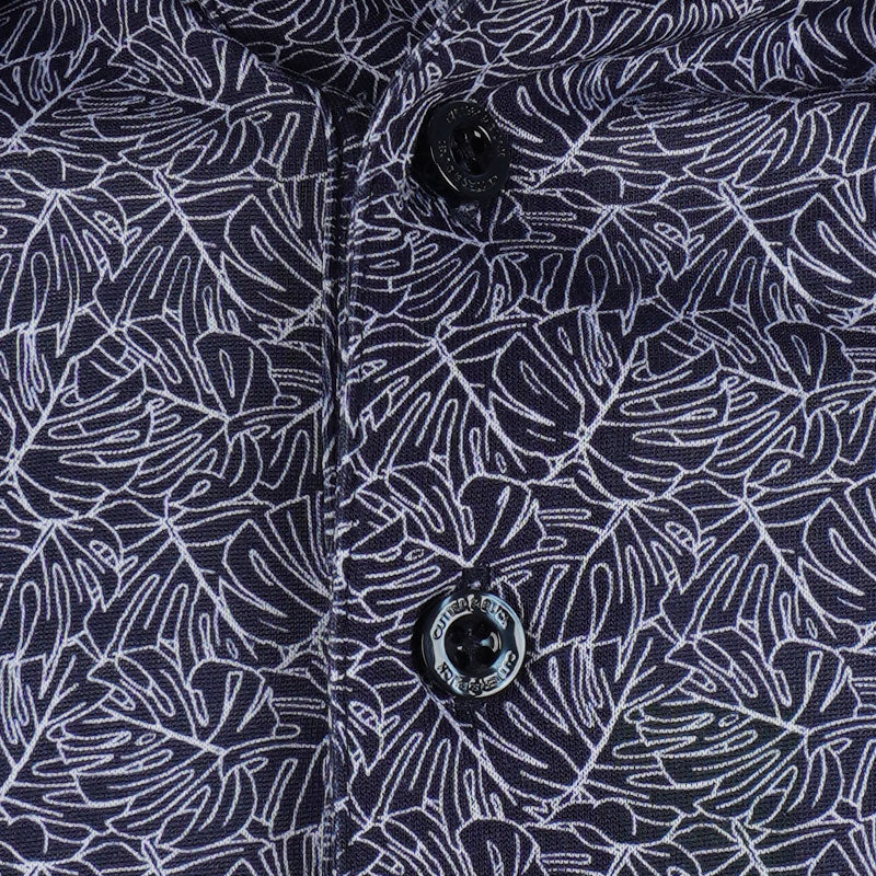CUTTER & BUCK Mercerized Left Print Men's Polo (Navy/White) - Image 3