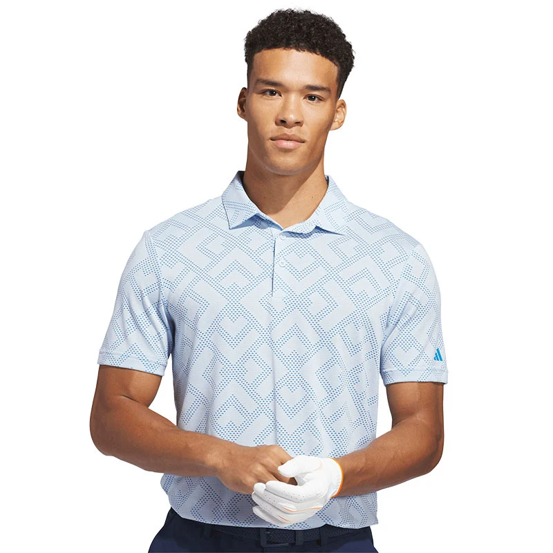 ADIDAS Ultimate365 Jacquard Men's Polo (Blue) - Image 3