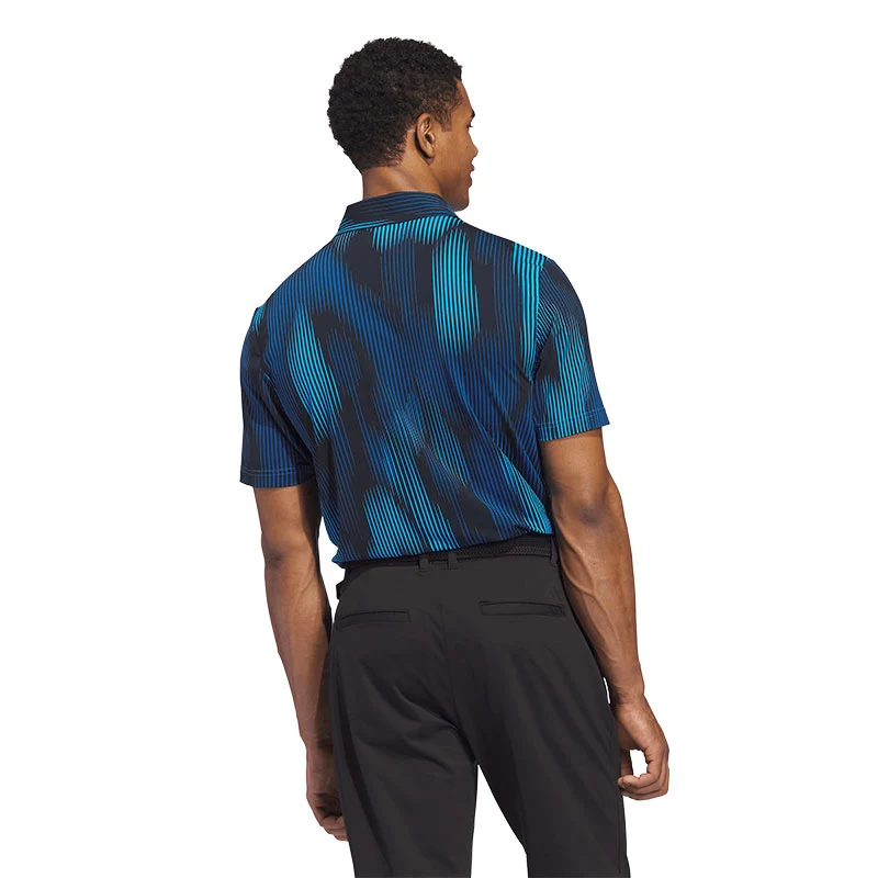 ADIDAS Ultimate365 Tour Feel Print Men's Polo (Blue) - Image 2