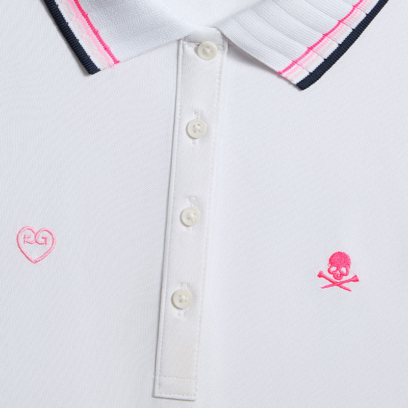GFORE Embroidered Women's Sleeveless Polo (White) - Image 3