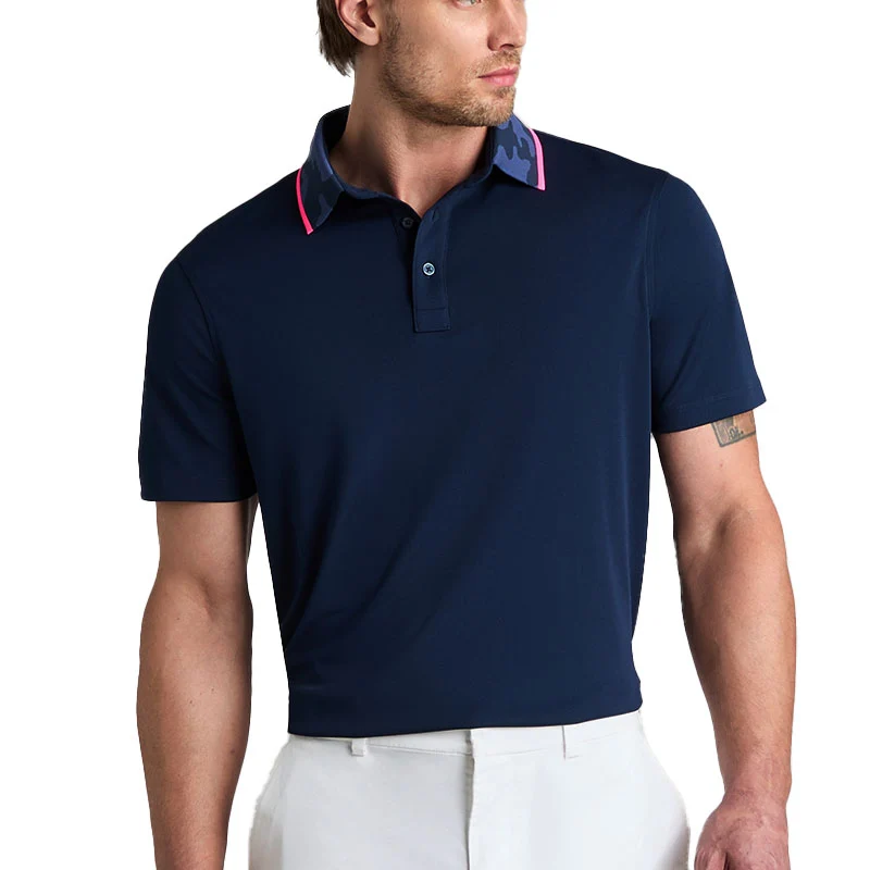 GFORE Camo Collar Performance Pique Men's Polo (Twilight) - Image 3