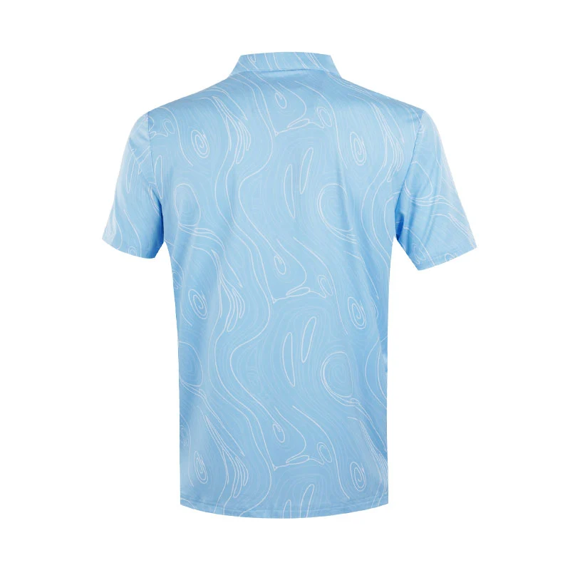 CALVIN KLEIN Marble Print Men's Polo (Blue Bell) - Image 2