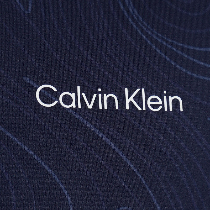 CALVIN KLEIN Marble Print Men's Polo (Navy) - Image 4