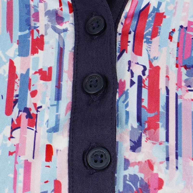 CALVIN KLEIN Glinda Print Women's Polo (Glitch Print) - Image 3