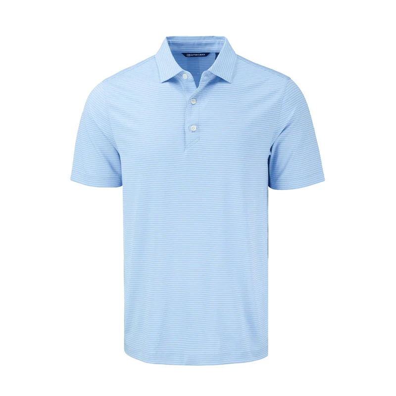 CUTTER & BUCK Forge Recycled Fine Line Stripe Men's Polo (Atlas/White)