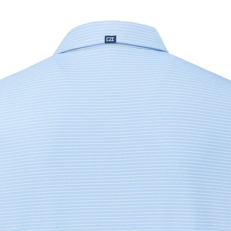 CUTTER & BUCK Forge Recycled Fine Line Stripe Men's Polo (Atlas/White) - Image 4