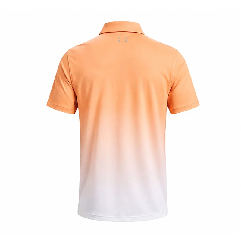 UNDER ARMOUR Halo Bonded Printed Men's Polo (Orange Block) - Image 2
