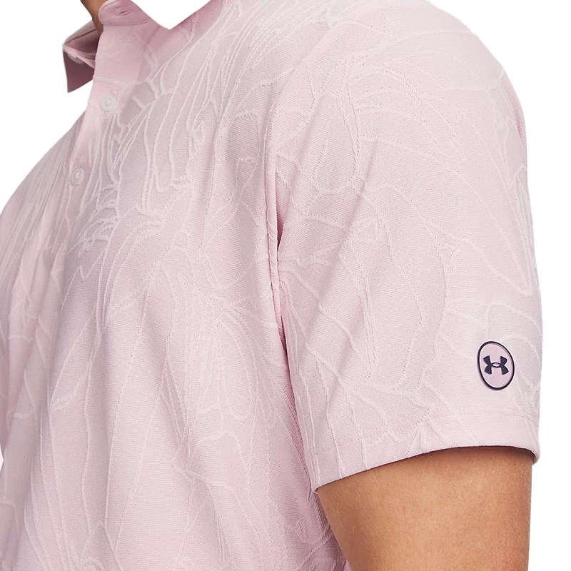 UNDER ARMOUR ArmourDry Jacquard Men's Polo (Prime Pink) - Image 4