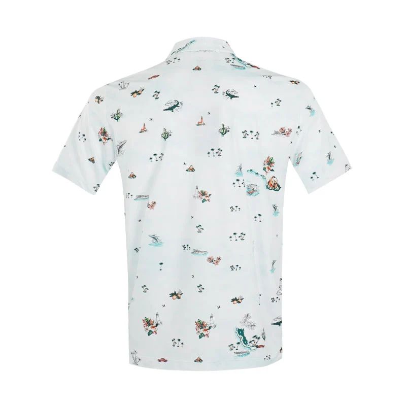UNDER ARMOUR ArmourDry Golf Trip Printed Men's Polo (White/Green) - Image 2