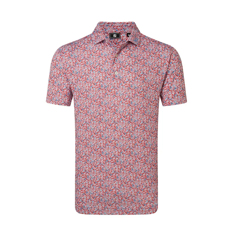 FOOTJOY Meadow Print Lisle Men's Polo (Red)
