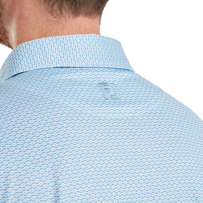 FOOTJOY Nautical Flag Print Lisle Men's Polo (Blue) - Image 4