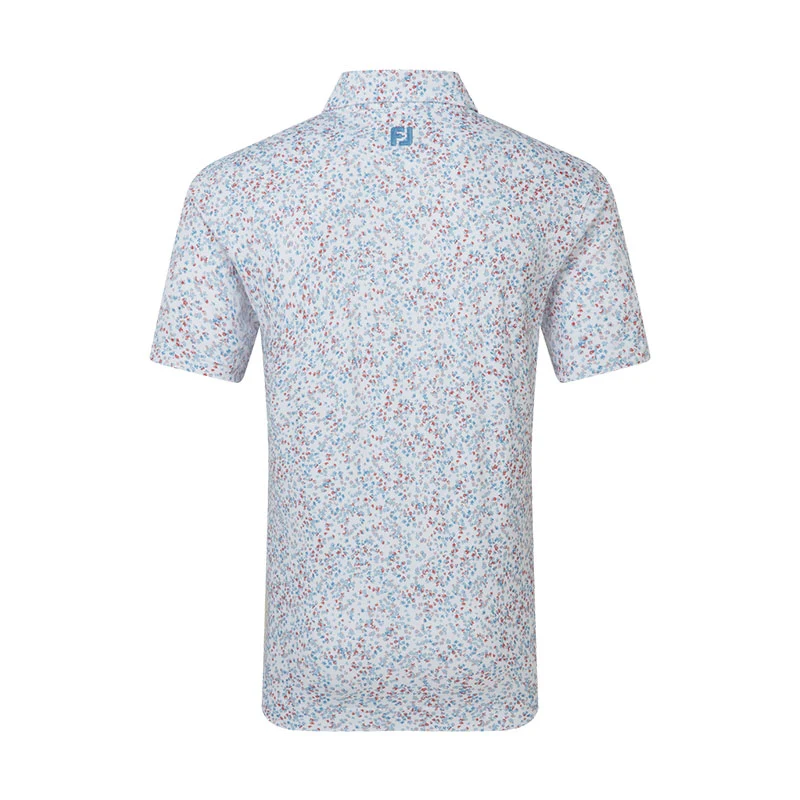 FOOTJOY Watercolor Floral Print Pique Men's Polo (White) - Image 2