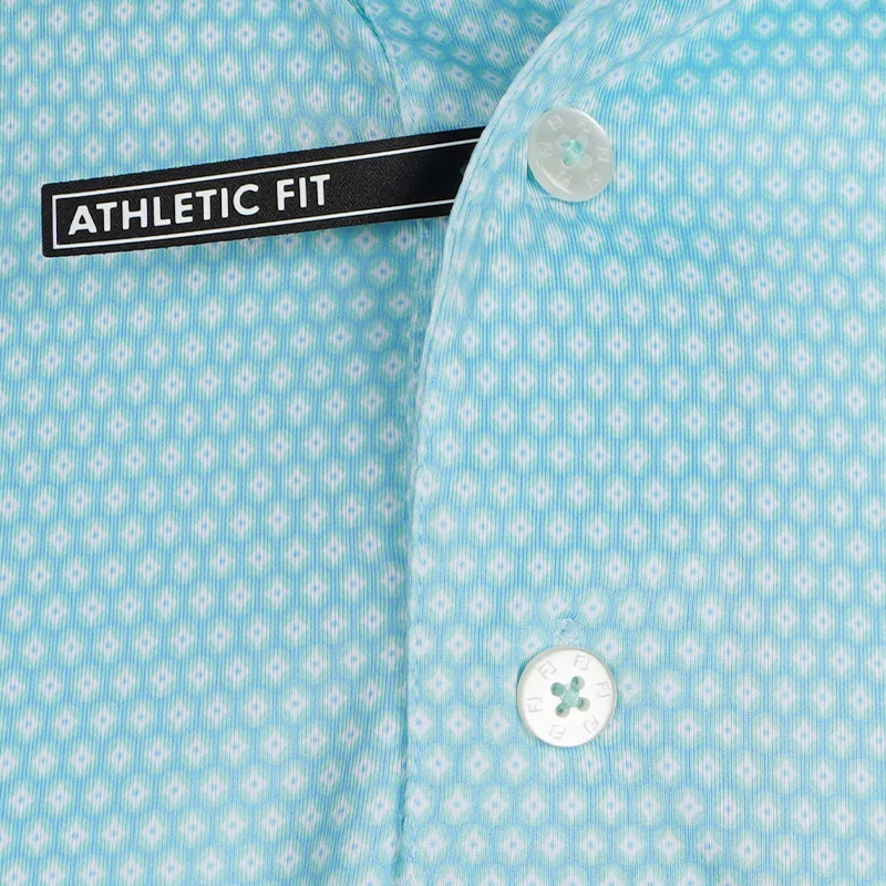 FOOTJOY Stellar Print Lisle Men's Polo (Blue) - Image 3