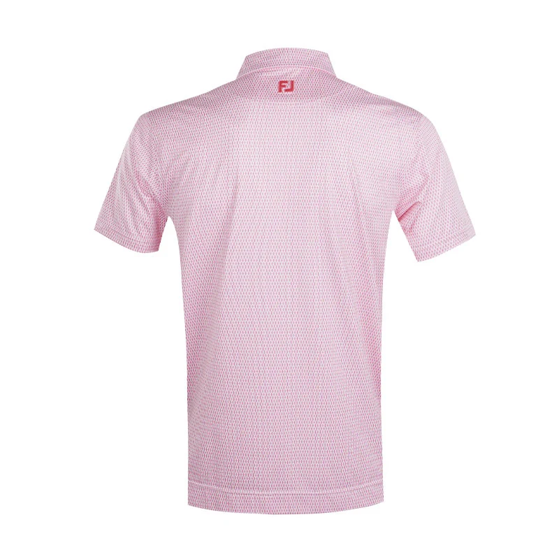 FOOTJOY Grip Print Lisle Men's Polo (White/Red) - Image 2