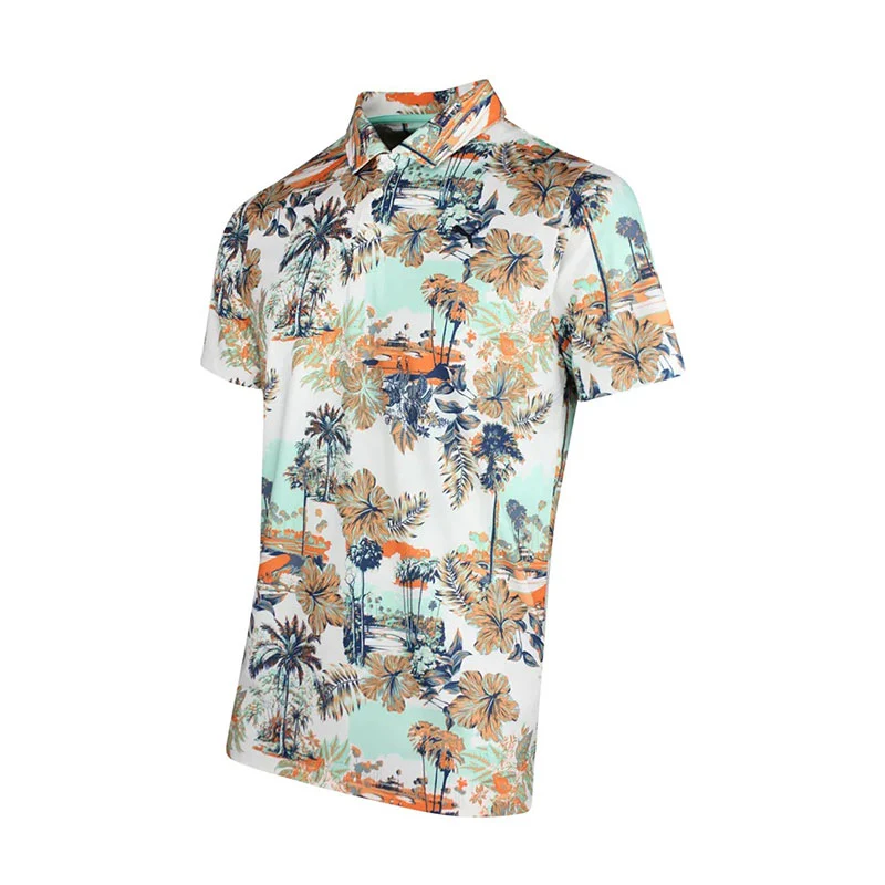 PUMA CLOUDSPUN Palm Men's Polo (White/Mint) - Image 3