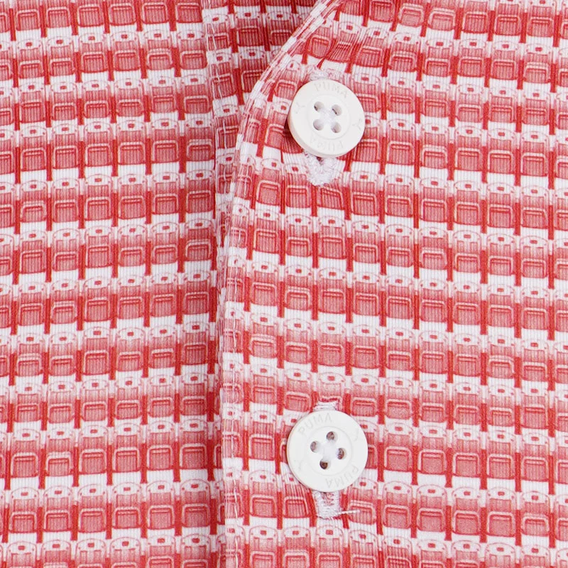 PUMA MATTR Stadium Men's Polo (White/Candy Apple) - Image 3