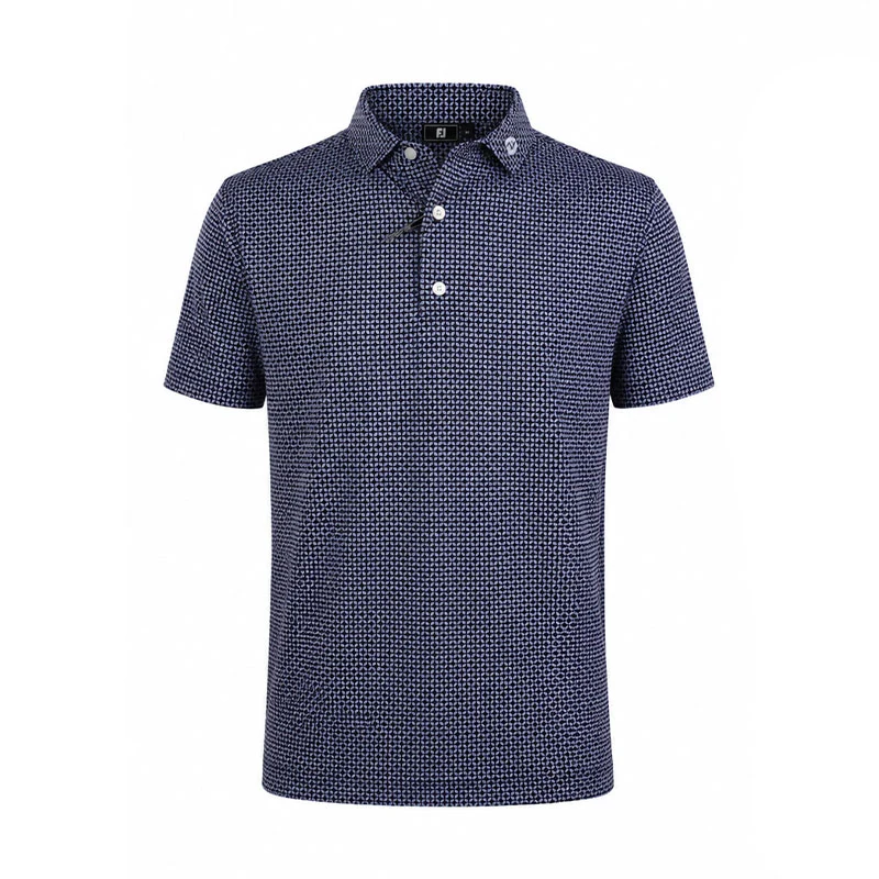 FOOTJOY Ellipse Print Lisle Men's Polo (Black)
