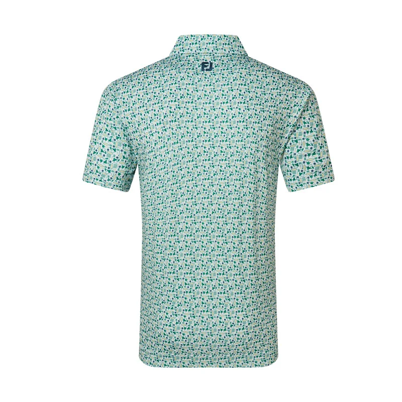FOOTJOY Surfs Up Print Lisle Men's Polo (Green) - Image 2