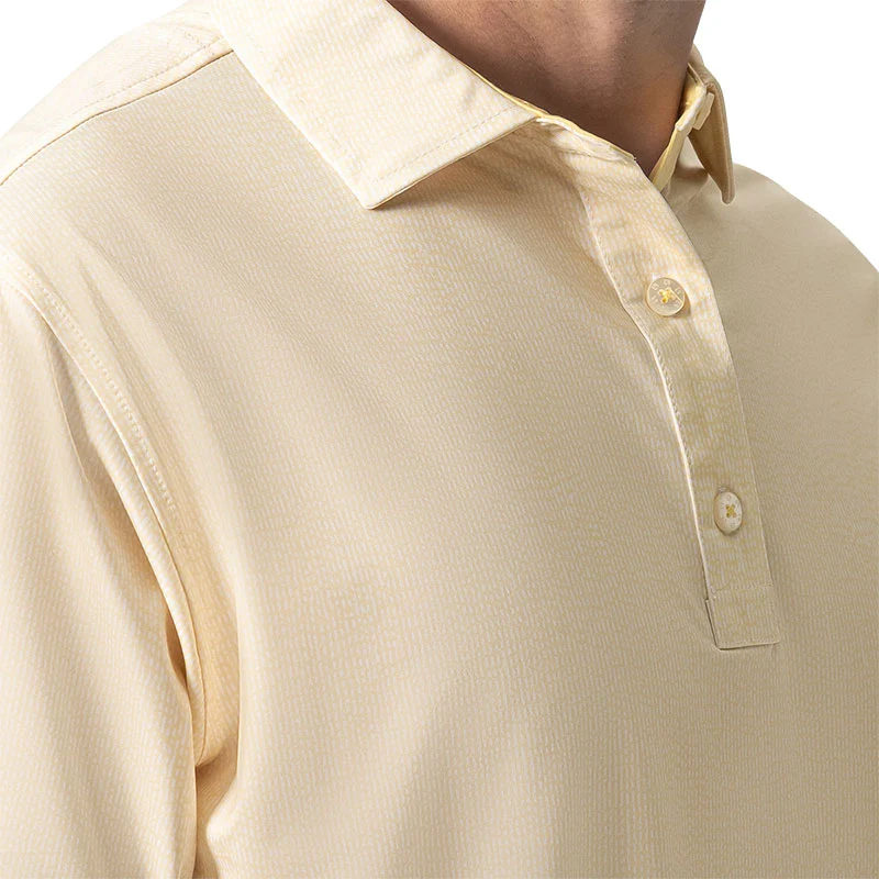 FOOTJOY Seersucker Print Lisle Men's Polo (Sunshine) - Image 3