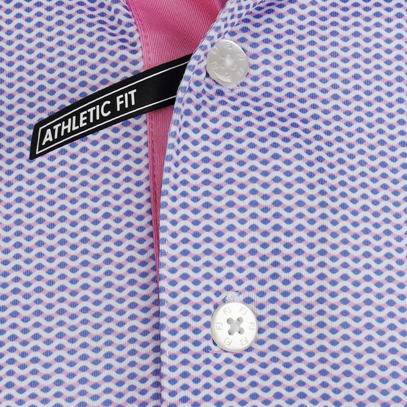 FOOTJOY Wave Print Lisle Men's Polo (Pink) - Image 3