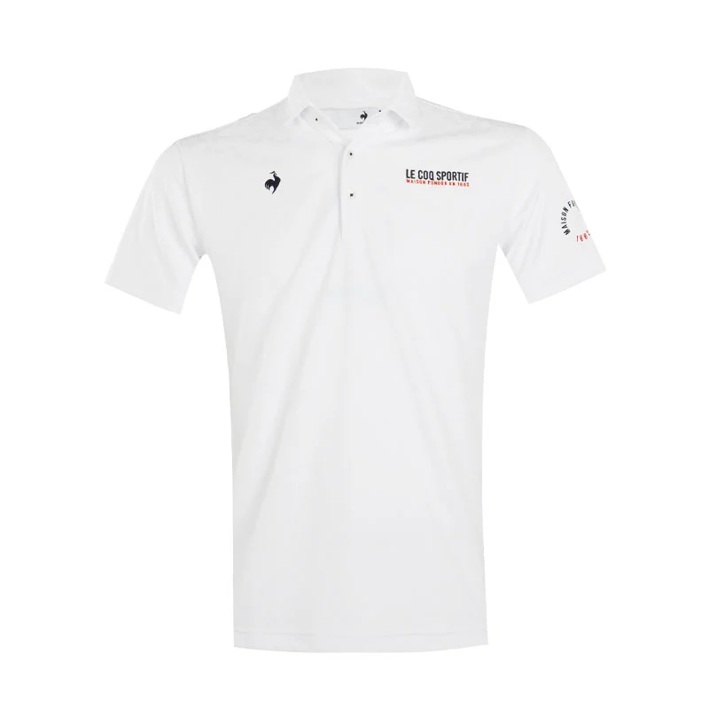 LE COQ SPORTIF GOLF Triangle Jacquard Men's Polo (White)