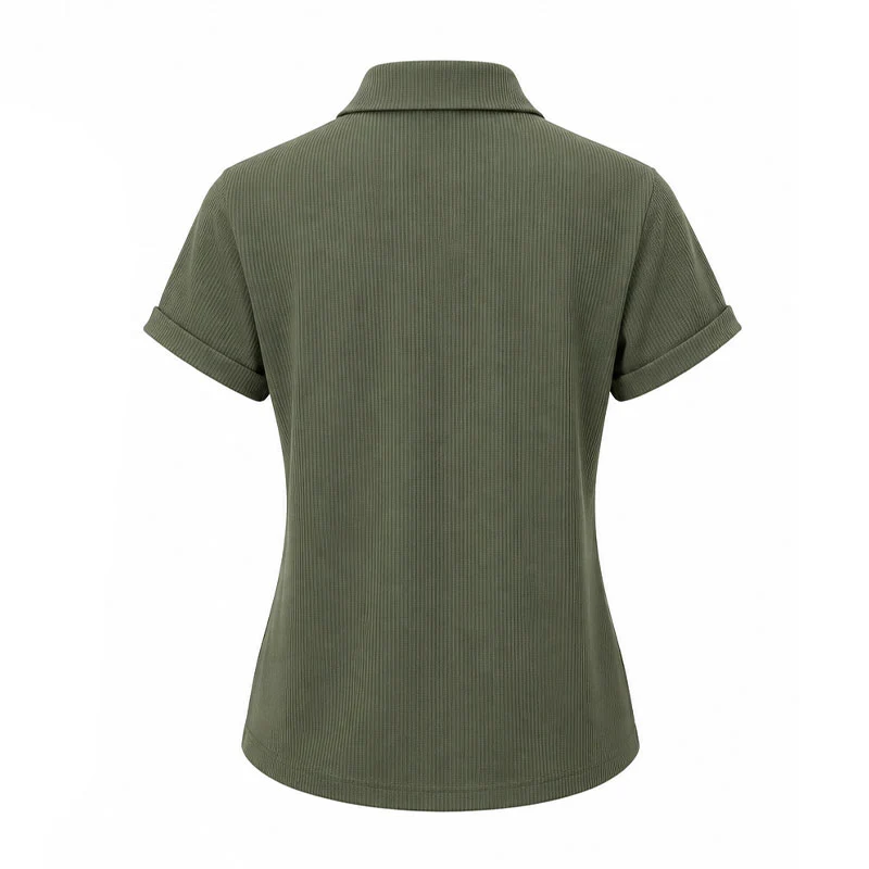 LE COQ SPORTIF GOLF Soccer Stripe Women's Polo (Khaki) - Image 2