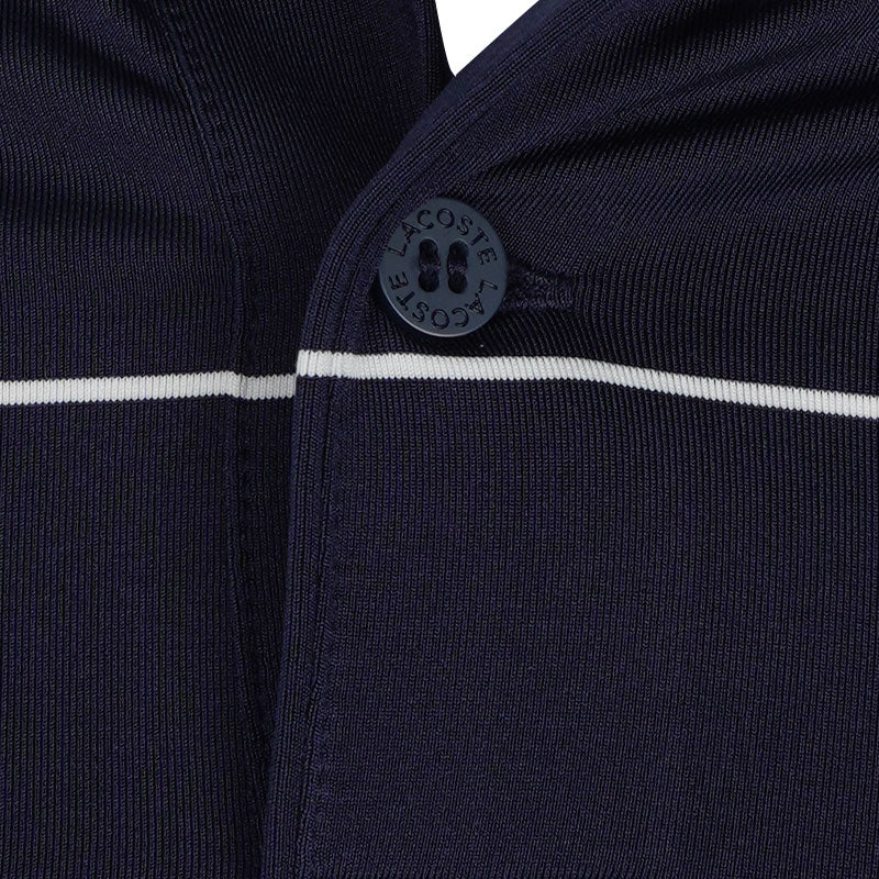LACOSTE Striped Ultra Dry Stretch Men's Polo (Navy/Olive) - Image 3