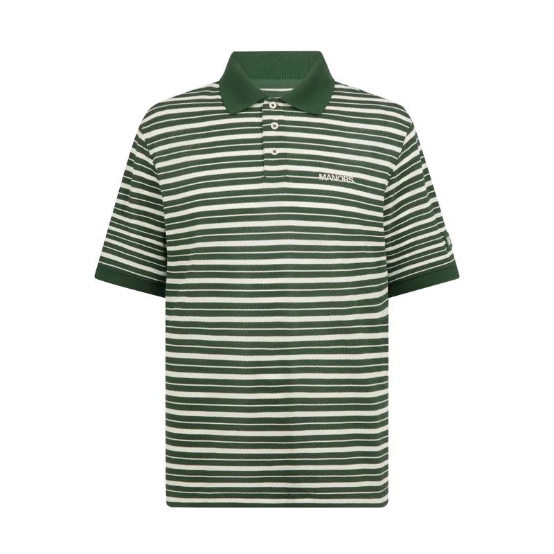 MANORS G.O.A.T Pique Stripe Men's Polo (Green)