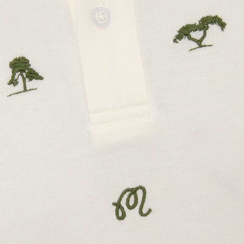 MALBON GOLF Torrey Pines Men's Polo (Egret) - Image 3