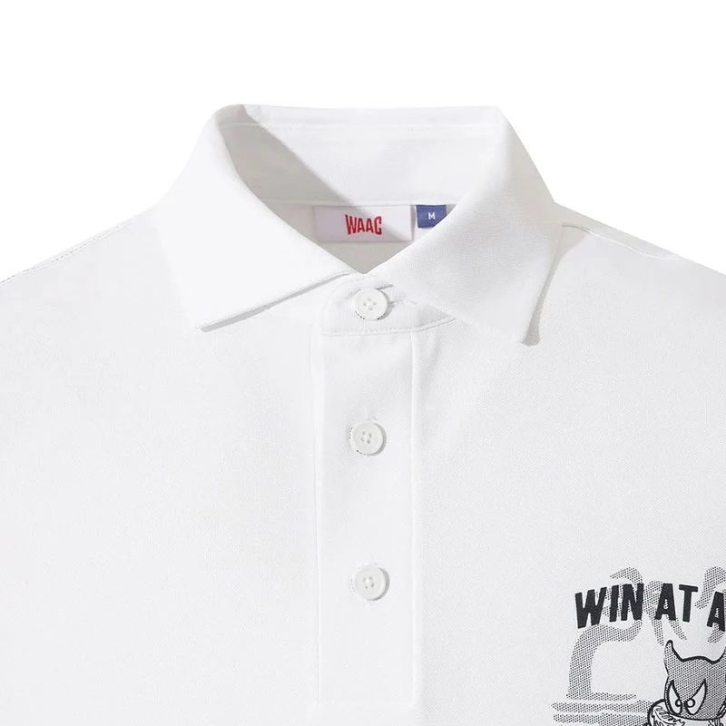 WAAC Athletic Palm Tree Men's Polo (White) - Image 3