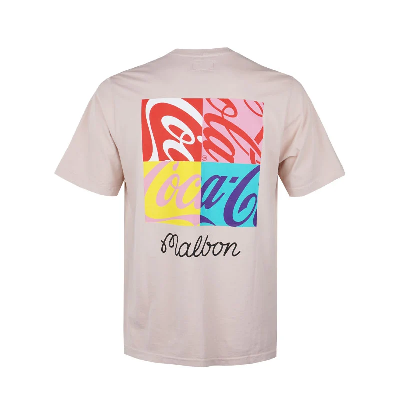 MALBON GOLF x Coca Cola Spencerian Block Men's T-Shirt (Mauve) - Image 2