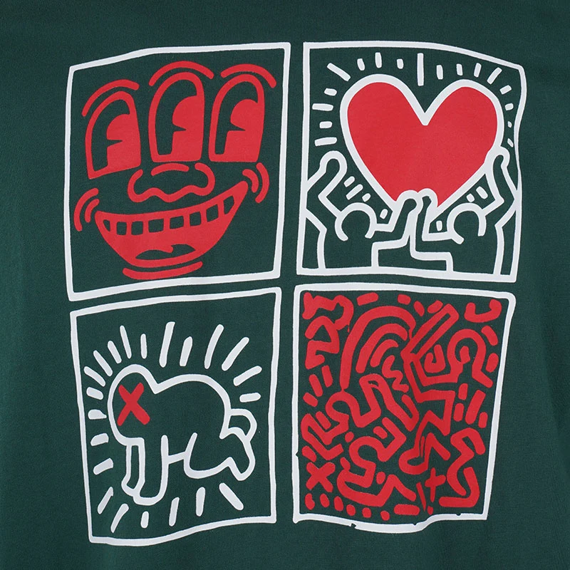 MALBON GOLF x Keith Haring Pocket Men's T-Shirt (Green) - Image 4